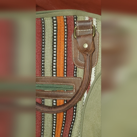 Fredd + Basha Purse/bag Canvas Leather Large Roomy 17X14.5 in - Picture 10 of 12